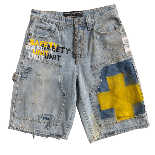 SAFETY UNIT Denim Shorts